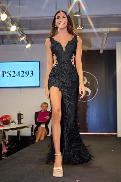 Portia And Scarlett Ps24293 Long Formal Prom Dress In Black