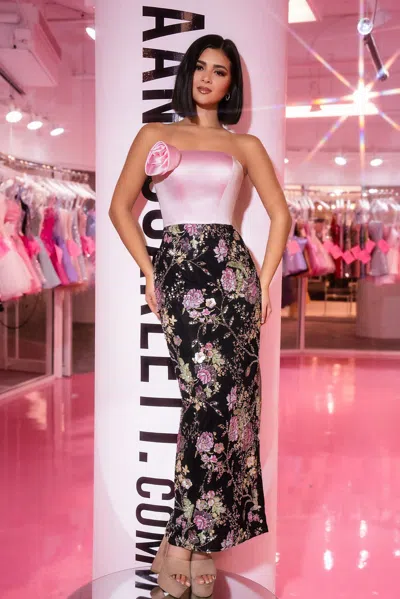 Portia And Scarlett Ps24436 Sequin Fitted Formal Prom Tea Length Dress In Multi