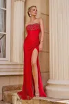 Portia And Scarlett Ps24508 Fitted Long Formal Evening Prom Dress In Red