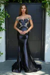 Portia And Scarlett Ps24521 Formal Long Sequin Fitted Prom Dress In Black