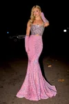 Portia And Scarlett Ps24614 Long  Mermaid Prom Dress In Pink