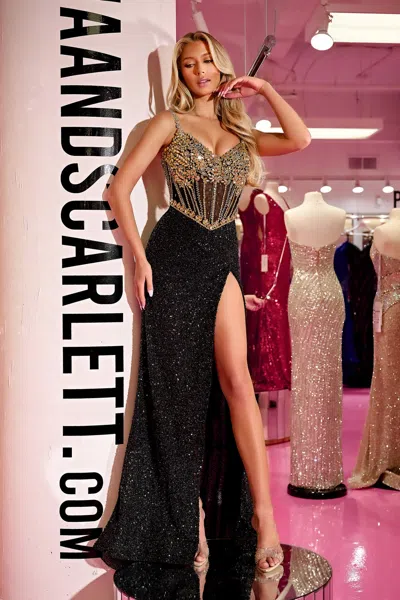 Portia And Scarlett Ps24872c Long Sequins Formal Prom Dress In Multi