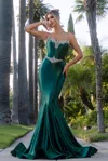Portia And Scarlett Ps25261 Long Formal Beaded Corset Prom Dress In Green