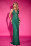 Portia And Scarlett Ps25277 Prom Fitted Long Formal Dress In Green