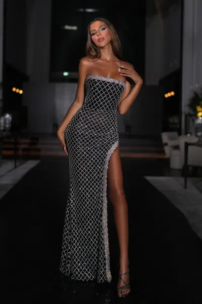 Portia And Scarlett Ps25430c Long Fitted Beaded Formal Evening Prom Dress