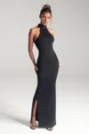 Portia And Scarlett Ps327b Long Slit Fitted Formal Prom Dress In Black