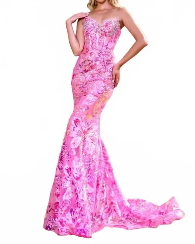 Portia And Scarlett Mermaid Sweetheart Prom Dress In Pink Mulit In Multi