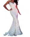 Portia And Scarlett Strapless Mermaid Maxi Dress In Ivory In Multi