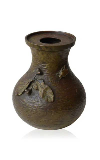 Portmanteau New York Antique Aesthetic Movement Hammered Brass Vase; Circa Late 19th-early 20th Century In Multi