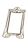 Portmanteau New York Antique Art Nouveau Minimal Sculptural Brass Wire Frame / Mirror; Circa 1910s In Multi