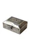 Portmanteau New York Vintage Navajo Stamped Silver Hinged Box; Circa 1930s-40s In Silver