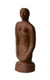 Portmanteau New York Vintage Terracotta Nude Figure Attributed To Gitta Gyenes; Circa 1930s In Brown