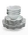 Portmeirion 12-piece Sophie Conran Floret Dinnerware Set In Dove Grey