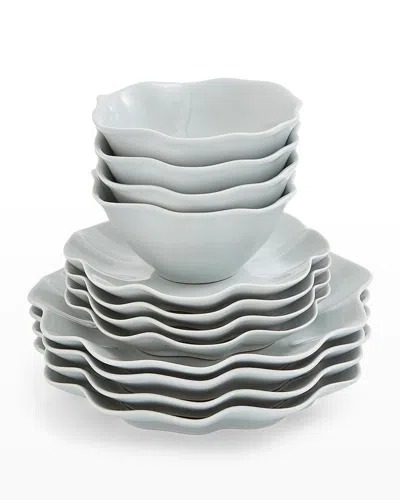 Portmeirion 12-piece Sophie Conran Floret Dinnerware Set In Dove Grey
