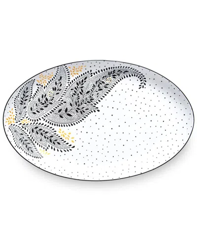 Portmeirion Artisanne Noir Large Oval Platter In White