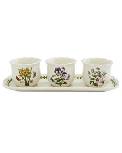 Portmeirion Botanic Garden Bouquet 4pc Herb Pot Set In White