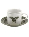 Portmeirion Botanic Garden Harmony Breakfast Cup & Embossed Saucer In Green