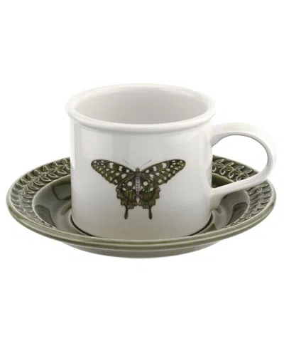 Portmeirion Botanic Garden Harmony Breakfast Cup & Embossed Saucer In Green