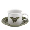 Portmeirion Botanic Garden Harmony Breakfast Cup & Embossed Saucer In Green