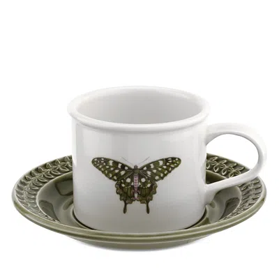 Portmeirion Botanic Garden Harmony Breakfast Cup & Embossed Saucer In Green