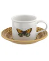 Portmeirion Botanic Garden Harmony Breakfast Cup & Embossed Saucer In Orange