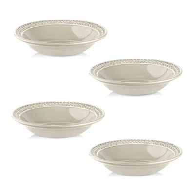 Portmeirion Botanic Garden Harmony Deep Pasta Bowls, Set Of 4 In Stone