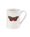 Portmeirion Botanic Garden Harmony Embossed 16 oz Tankard Butterfly, Set Of 4 In Scarlet