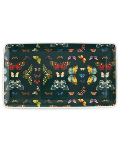 Portmeirion Botanic Garden Harmony Green Rectangular Tray In White