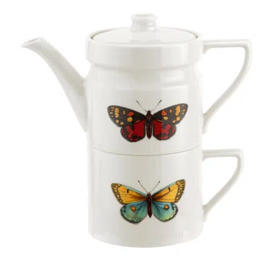 Portmeirion Botanic Garden Harmony Tea For One Tea Pot In White