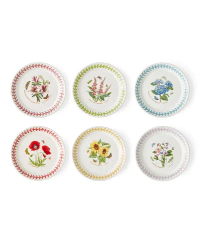 Portmeirion Botanic Garden Meadow Assorted Bread Plates, Set Of 6 In Multi