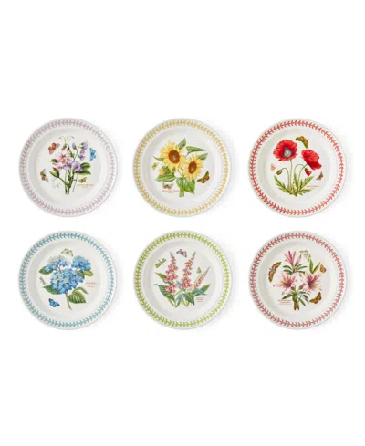 Portmeirion Botanic Garden Meadow Assorted Dinner Plates, Set Of 6 In Multi
