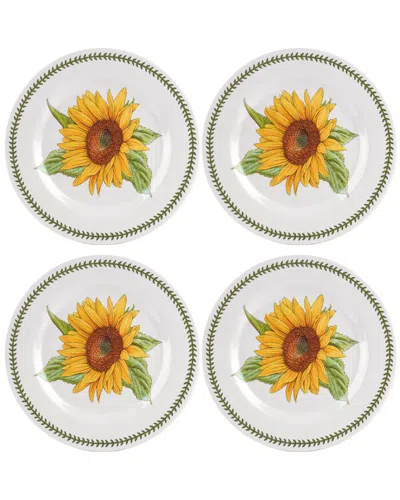 Portmeirion Botanic Garden Melamine Dinner Plates (set Of 4) In White