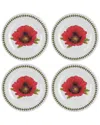 Portmeirion Botanic Garden Melamine Salad Plates (set Of 4) In White