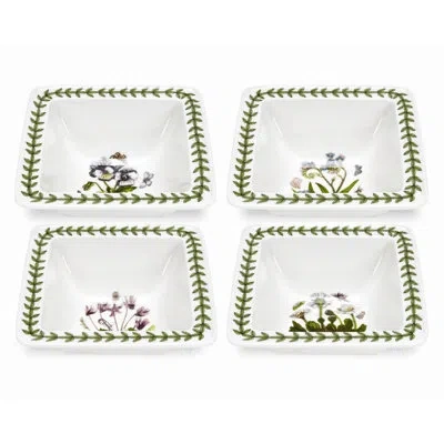 Portmeirion Botanic Garden Mini Bowl, Square 4" In White;green