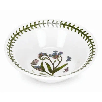 Portmeirion Botanic Garden Oatmeal/soup Bowl 6.5" 8 oz In White;green