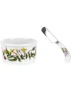 Portmeirion Botanic Garden Ramekin & Spreader Set In White