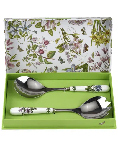 Portmeirion Botanic Garden Salad Servers (set Of 2) In White