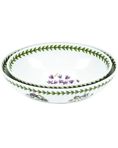 Portmeirion Botanic Garden Set Of 2 Oval Nesting Bowls In White