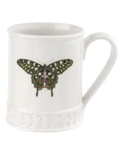 Portmeirion Botanic Garden Set Of 4 16oz Harmony Butterfly Mugs In Blue