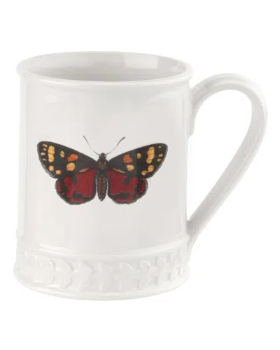 Portmeirion Botanic Garden Set Of 4 16oz Harmony Butterfly Mugs In White