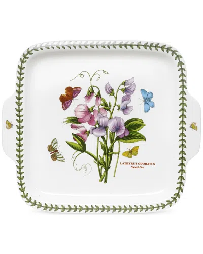 Portmeirion Botanic Garden Square Dessert Dish With Handles In Multi