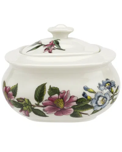Portmeirion Dnu  Stafford Blooms Covered Sugar Bowl In White