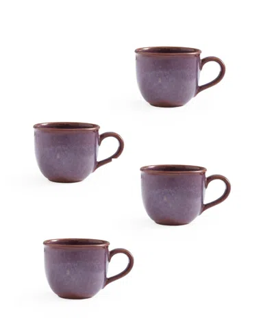 Portmeirion Minerals Mugs, Set Of 4 In Amethyst