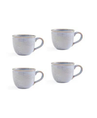 Portmeirion Minerals Mugs, Set Of 4 In Aquamarine