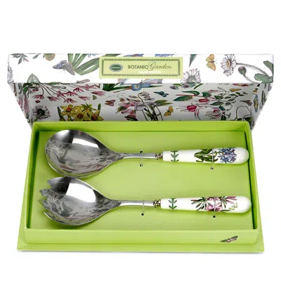 Portmeirion Portmeiron Botanic Garden Salad Servers, Set Of 2 In White