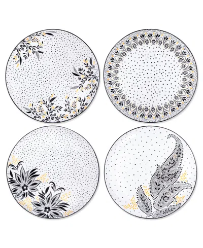 PORTMEIRION SARA MILLER ARTISANNE NOIR DINNER PLATES, SET OF 4