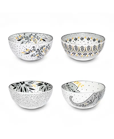 PORTMEIRION SARA MILLER ARTISANNE NOIR RICE BOWLS, SET OF 4