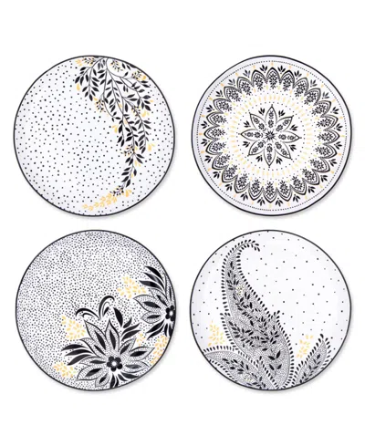 PORTMEIRION SARA MILLER ARTISANNE NOIR SALAD PLATES, SET OF 4