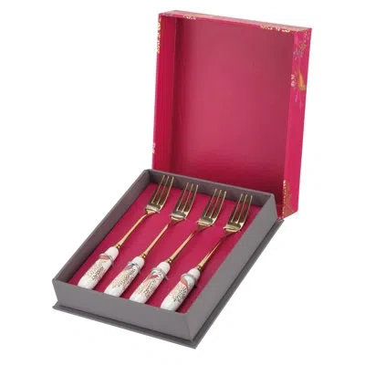 Portmeirion Sara Miller Chelsea  Sm Chelsea Collection Pastry Forks 6" S/4 Assorted