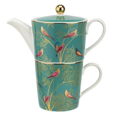Portmeirion Sara Miller Chelsea  Sm Chelsea Collection Tea For One 12oz. In Green